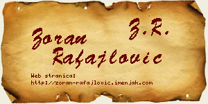Zoran Rafajlović vizit kartica
